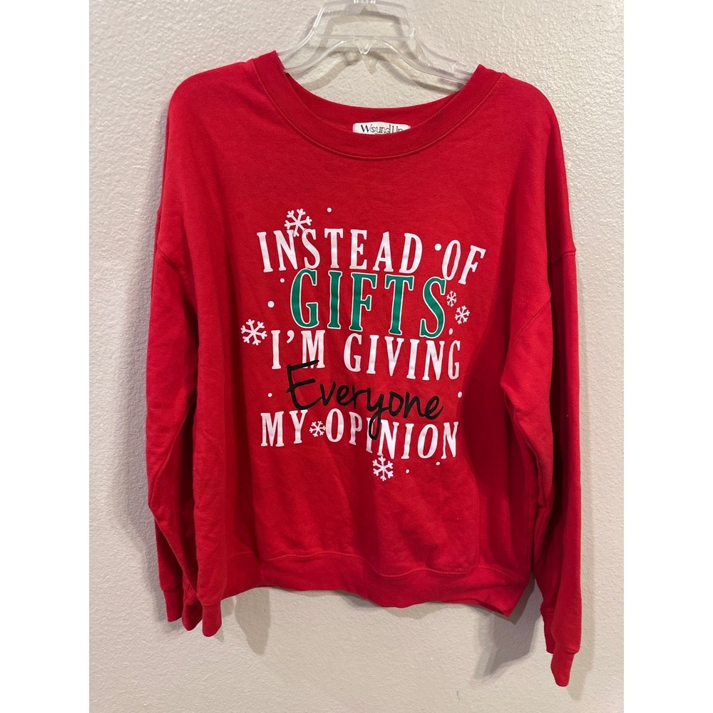 Wound Up  Graphic Sweatshirt Instead‎ of Gifts Im Giving Everyone My Opinion XXL